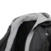 Removable Hood Black Biker Leather Jacket For Womens Front View