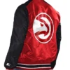 Atlanta Hawks Renegade RedBlack Satin Varsity Jacket