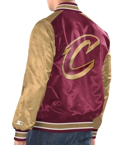 Cleveland Cavaliers Renegade WineGold Varsity Satin Jacket