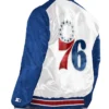 Philadelphia 76ers Renegade WhiteRoyal Varsity Satin Jacket