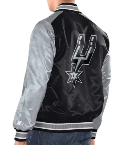 BlackSilver San Antonio Spurs Renegade Satin Jacket