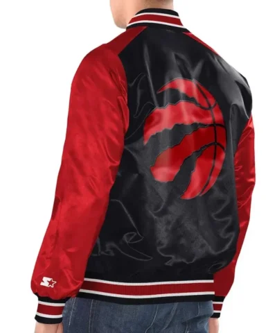 Toronto Raptors Renegade BlackRed Varsity Satin Jacket