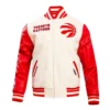 EggshellBlack Toronto Raptors Retro Classic Varsity Jacket