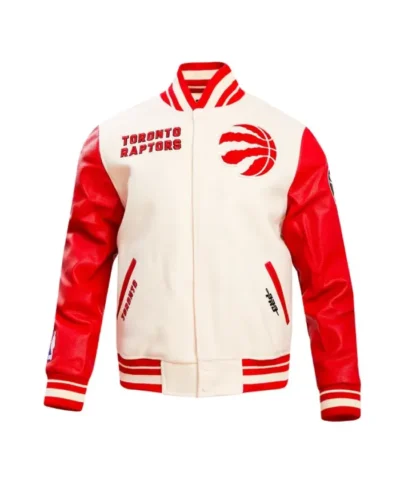 EggshellBlack Toronto Raptors Retro Classic Varsity Jacket