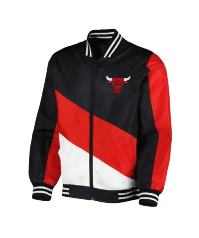Chicago Bulls Ripstop Full-Zip Nylon RedBlack Jacket