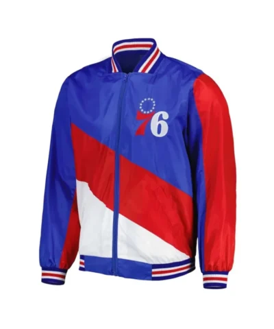 Shop Philadelphia 76ers Ripstop Nylon Full-Zip RoyalRed Jacket