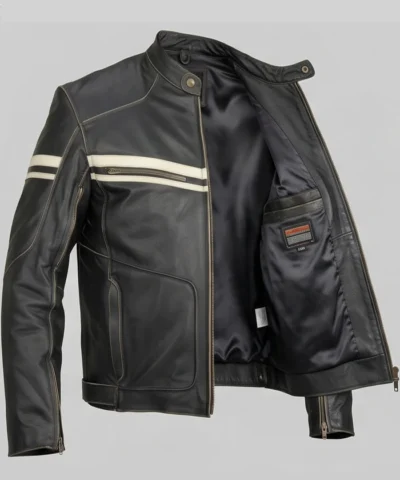 River Road Hoodlum Vintage Leather Jacket Front 3/4 Angle View