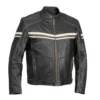 Buy this River Road Hoodlum Black Biker Vintage Leather Jacket