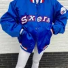 Philadelphia 76ers Full-Snap Satin Royal Jacket