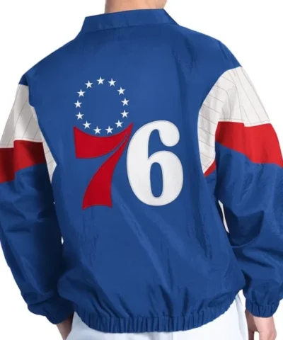 Philadelphia 76ers Yard Line Royal Full-Zip Jacket