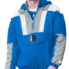 Dallas Mavericks Charger Half-Zip Pullover RoyalSilver Jacket