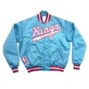 80’s Sacramento Kings Bomber Full-Snap Satin Mint Jacket