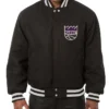 Sacramento Kings Black Varsity Full-Snap Wool Jacket