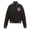Sacramento Kings Poly Twill Black Full-Snap Jacket