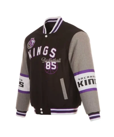 Sacramento Kings Varsity Wool Black and Gray Jacket