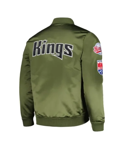 Sacramento Kings Green Bomber Satin Jacket
