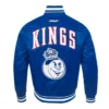Sacramento Kings 202425 City Edition Chenille Blue Satin Jacket