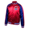Sacramento Kings Raglan Full-Snap Red and Blue Jacket