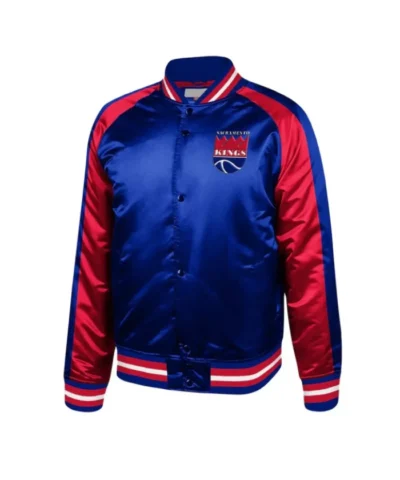 Shop Sacramento Kings Full-Snap Satin Blue and Red Jacket
