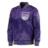 The Diamond Classic Sacramento Kings Purple Full-Snap Satin Bomber Jacket