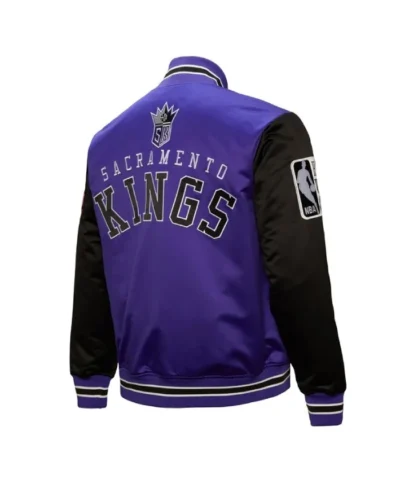 Sacramento Kings Primetime Full-Snap Satin Purple and Black Jacket