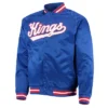 Sacramento Kings Hardwood Classics Royal Full-Snap Satin Jacket