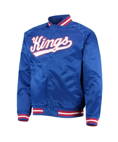 Sacramento Kings Hardwood Classics Royal Full-Snap Satin Jacket