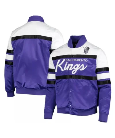 Sacramento Kings Hardwood Classics Script Satin Full-Snap Jacket