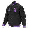 Sacramento Kings Shadow Varsity Full-Snap Wool Black Jacket