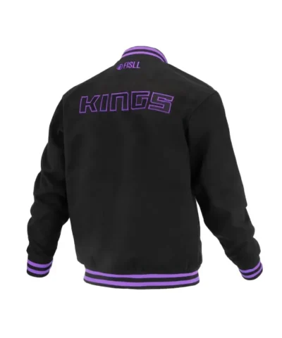 Sacramento Kings Logoman Shadow Black Varsity Jacket