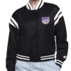 Printed Logo Sacramento Kings Varsity Full-Snap Satin Jacket