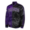 PurpleBlack Sacramento Kings Fast Break Varsity Full-Snap Satin Jacket