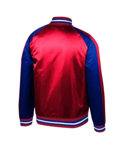 Sacramento Kings Colorblock Red and Blue Satin Jacket