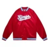 Sacramento Kings Full-Snap Varsity Satin Red Jacket