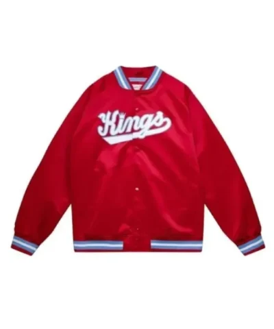 Sacramento Kings Full-Snap Varsity Satin Red Jacket