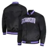 Sacramento Kings Lightweight Satin Full-Snap Black Jacket