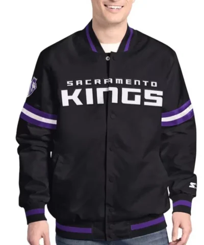 Scout Sacramento Kings Varsity Full-Snap Satin Jacket