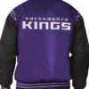 Sacramento Kings The Enforcer PurpleBlack Varsity Satin Jacket