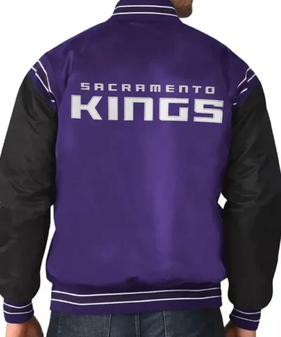 Sacramento Kings The Enforcer PurpleBlack Varsity Satin Jacket