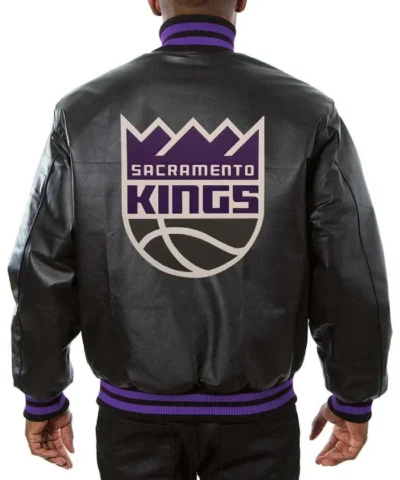 Sacramento Kings Black Varsity Leather Jacket