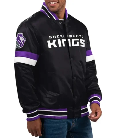 Sacramento Kings Youth Home Game Full-Snap Varsity Satin Jacket