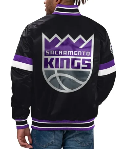 Sacramento Kings Youth Home Game Black Satin Jacket