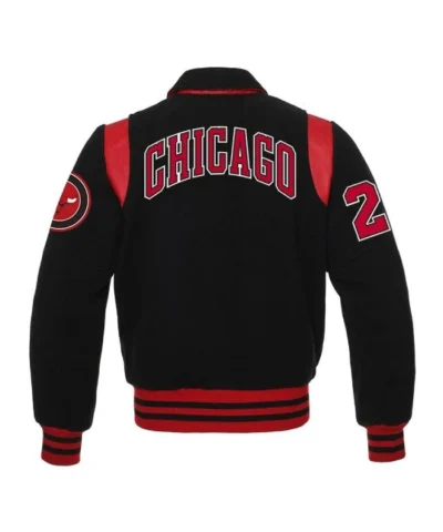 Sailor Collar Chicago Bulls Black Varsity Jacket
