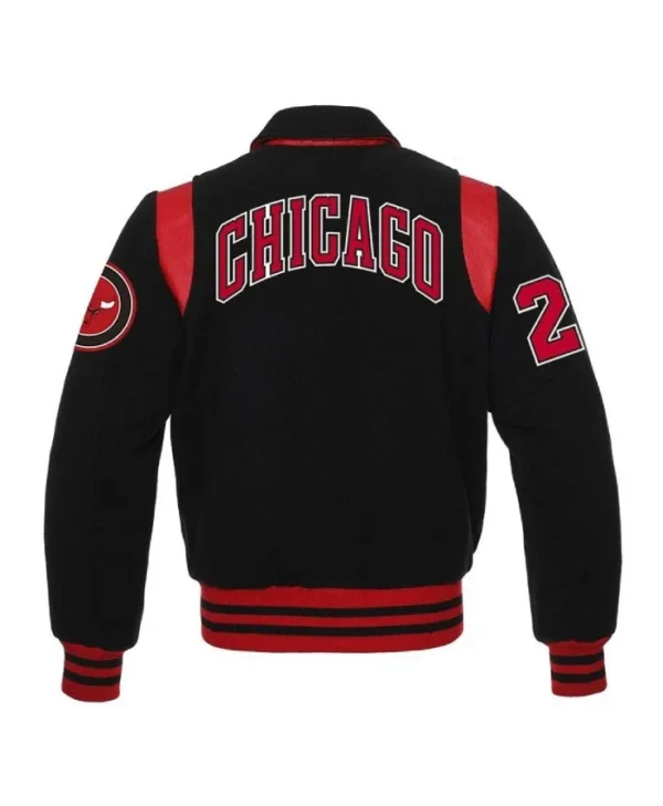 Sailor Collar Chicago Bulls Black Varsity Jacket