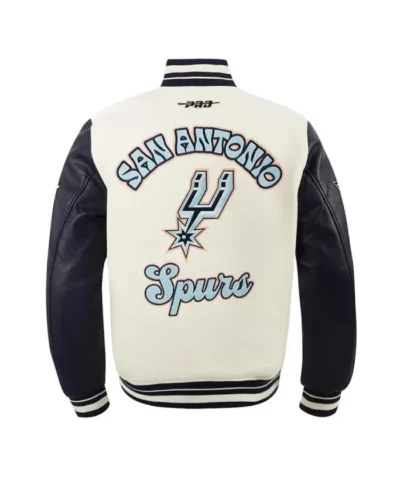 San Antonio Spurs 202425 City Edition Chenille Cream Varsity Jacket