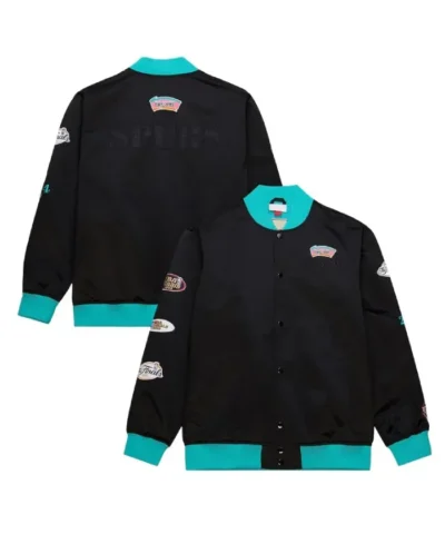 San Antonio Spurs OG 3.0 Lightweight Full-Snap Satin Black Jacket