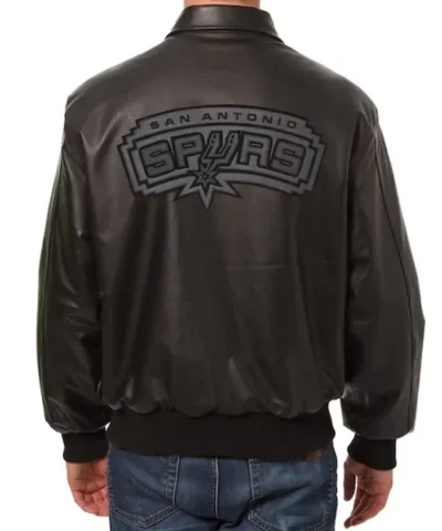 San Antonio Spurs Black Tonal Full-Zip Leather Jacket
