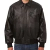 San Antonio Spurs Black Tonal Full-Zip Leather Jacket