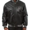 San Antonio Spurs Varsity Full-Snap Leather Black Jacket