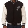 San Antonio Spurs Domestic WoolLeather Varsity Black and White Jacket